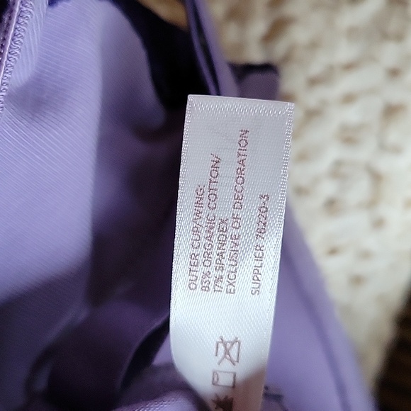 Ambrielle organic cotton full coverage purple bra, 32DD - Picture 7 of 11